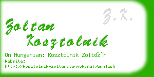zoltan kosztolnik business card